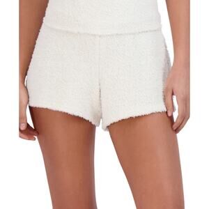 Steve Madden Women's Pull-on Chenille Sleep Shorts ivory small